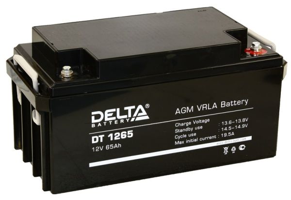 Аккумулятор для ИБП Delta Battery DT 1265 65А/ч-12V ст EN19 болт обратная 350x166x179